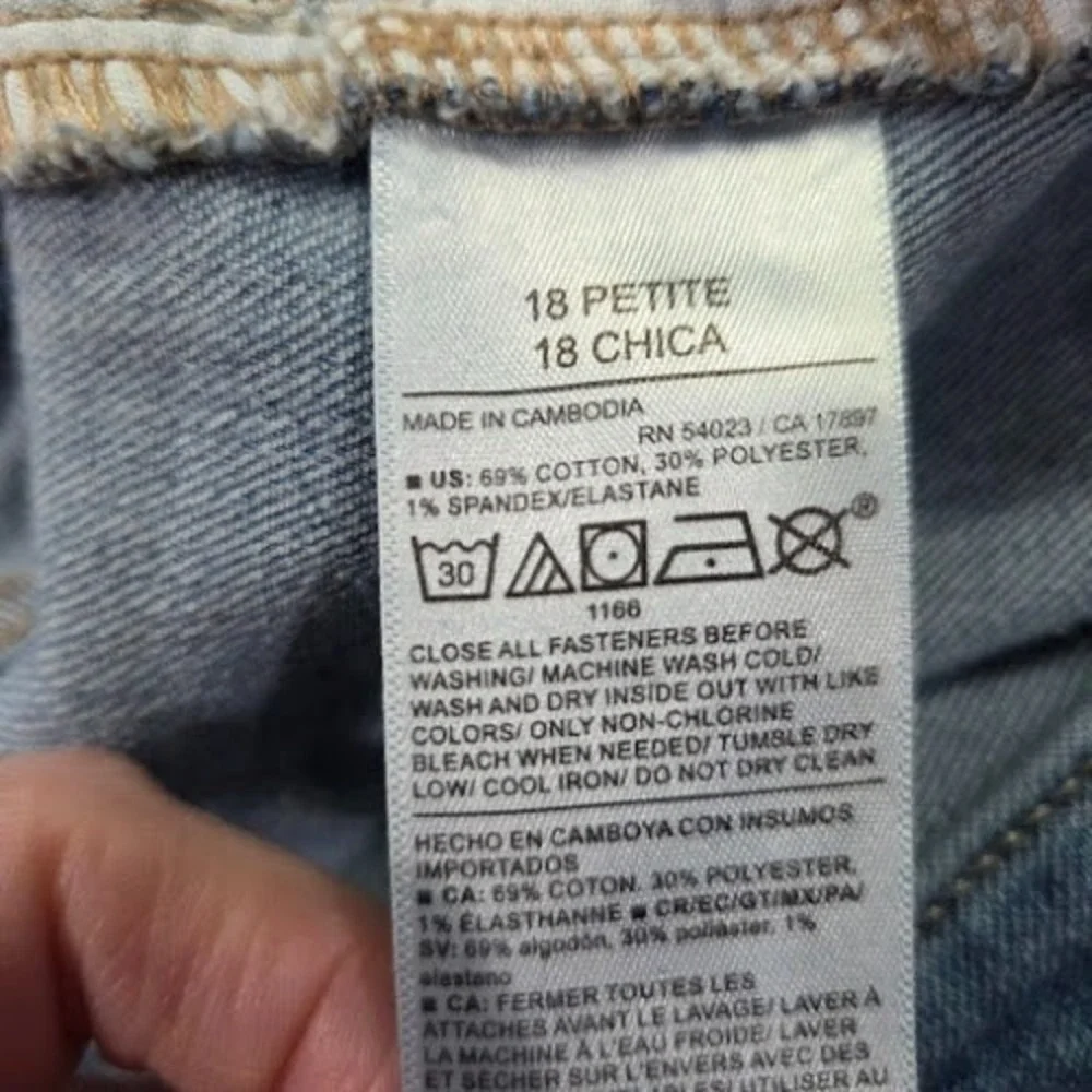 Old Navy High Rise Wow Wide Leg‎ Jeans Cropped Women's 18P Blue Denim Stretch